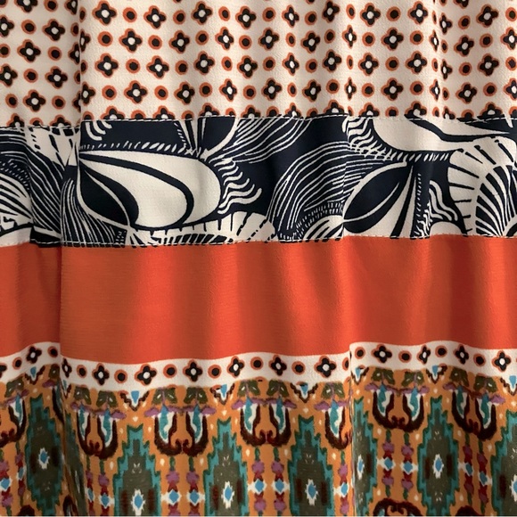 Miss Sixty M60 Graphic Color Block Sleeveless Collared Dress Size 10 - Picture 8 of 12